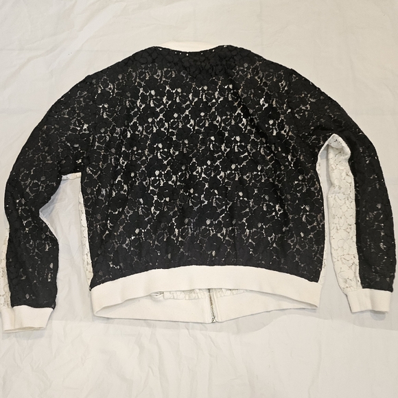 INC,Woman,Spring Casual Jacket,Black-White,Sz L,Cotton-Nylon, Elastic lace,Zip. - Picture 10 of 10